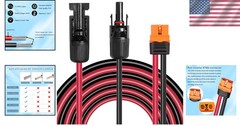 Durable 10FT Solar Connector to XT60i – Heat Resistant & Waterproof 10AWG Cable