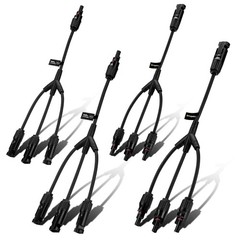 Solar Y Connectors 1 to 3 Solar Parallel Connectors, 2 Pairs