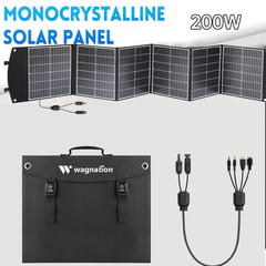 200W Portable Solar Panel Folding Charger Power with Kickstands Power Station