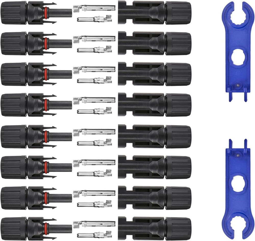 16 PCS Solar Panel Connectors, Male/Female IP67 Waterproof 1000V 30A Solar Cable