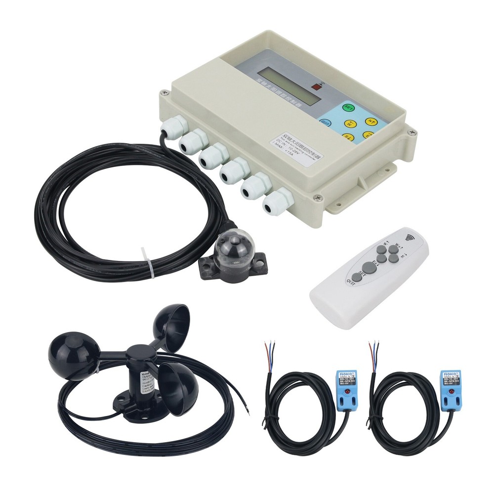 Dual Axis Solar Tracker Controller + Remote + Wind Speed Sensor + 2 Switches
