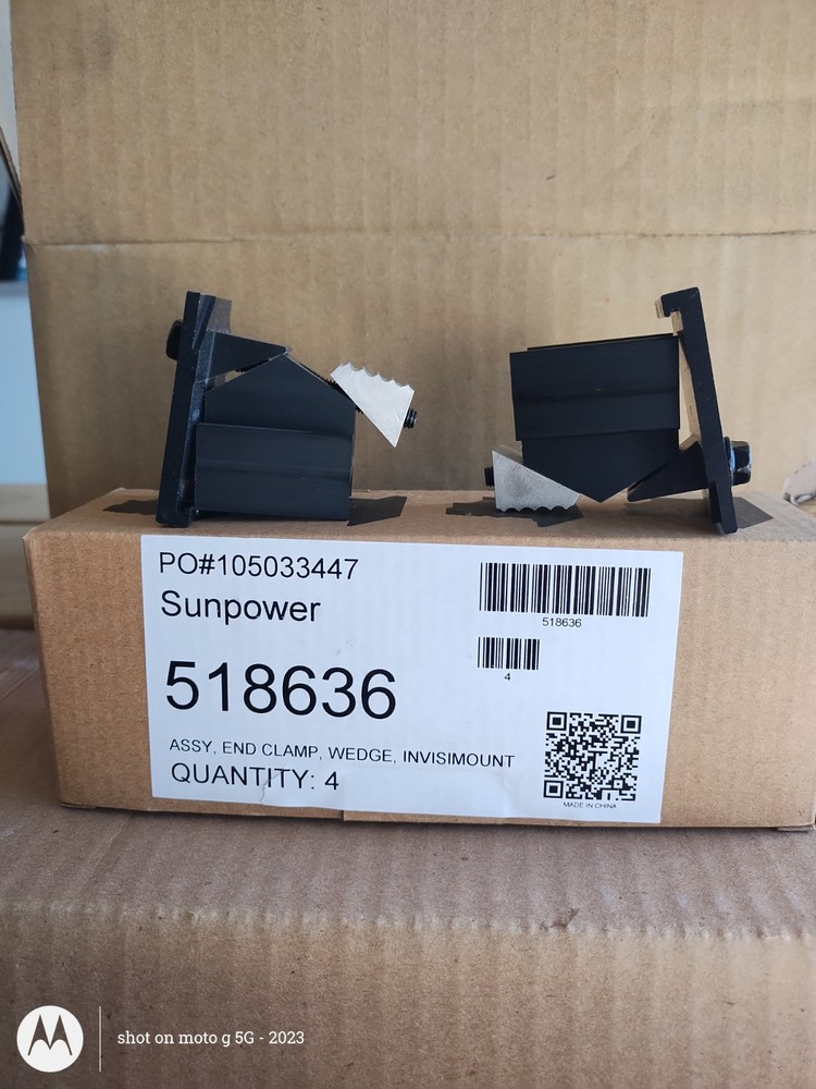 Sunpower End Clamp Assy p/n 518636 4 ps Pack FREE SHIPPING