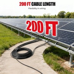 10AWG 200FT Solar Panel Extension Cable Tinned Copper Solar Cable 6mm² PV Wire