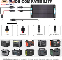 100W Portable Solar Panel for Power Station ETFE Portable Foldable Solar Char…