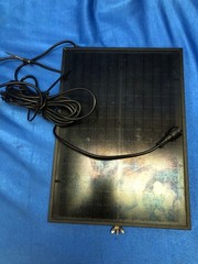 Solar Panel w/ Long Cable & Waterproof DC Connector Black Framed Untested As-Is