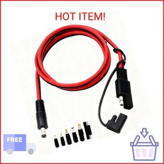 COMeap SAE to DC Adapter for Jackery Solar Panel, 3FT SAE Plug to DC5521 Male Co