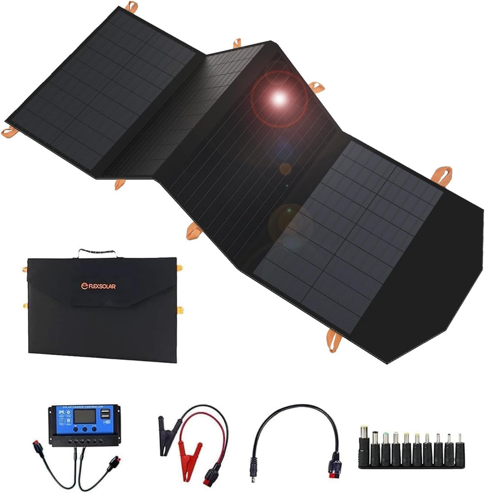 120W Portable Solar Panel for 300/500/1000/1500W Power Station,Ip67 Waterproof F