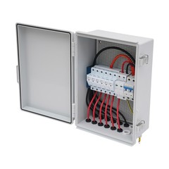 6-String Solar PV Combiner Box New 15A Circuit Breaker For Solar Panel System