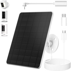 5W Solar Panel for Ring Camera, Compatible with Rings Spotlight &All-New Stick U