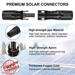 Geosiry 16 PCS 8AWG Solar Connectors with Spanners, 8 Pair Solar Panel Connec…