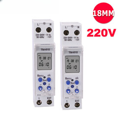 Programmable Switch DIN Rail Timer Independent Dual Circuits Clear Digital LCD
