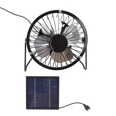 Solar Panel Fan Portable Mini USB Cooling Fan for Greenhouse RVs Camping Attic