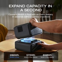 EcoFlow 286Wh RIVER 3 Plus Portable Power Station Generator With 45W Solar Panel