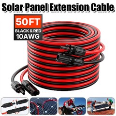 100FT 10 AWG Solar Panel Extension Cable PV Wire Solar Connectors Pair 6mm² US