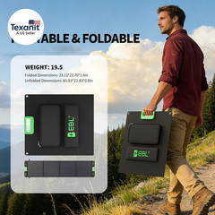 200W Portable Solar Panel for Power Station, Foldable Solar Charger W/ 4 Kicksta