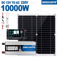 10000W Solar System Complete Set Dual USB Inverter 110V 300W Solar Panel 100A A