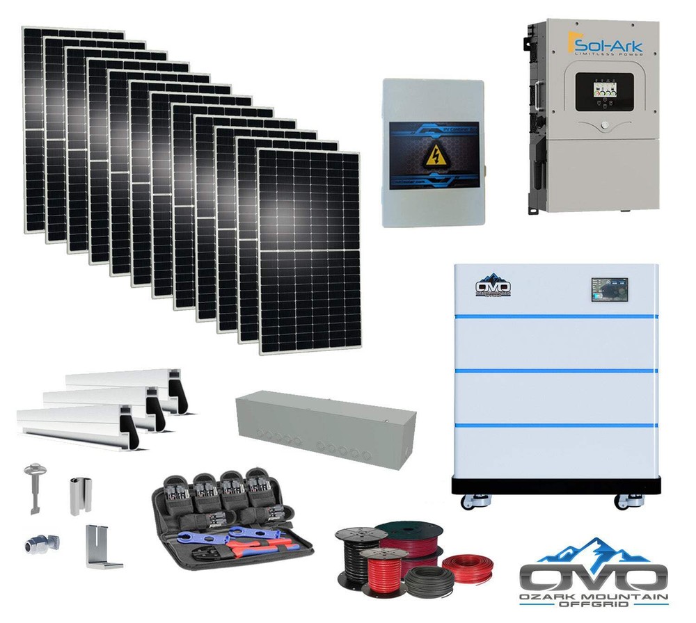 6KW Complete Offgrid Solar Kit – 15K Sol-Ark Inverter + 15.36KW OMO Stack Lithiu