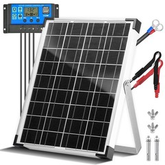 20W 12V Solar Battery Charger Kit | 10A PWM Controller & Adjustable Mount for RV