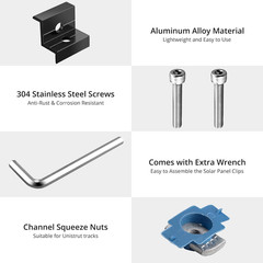 20Pcs Solar Panel End Clamp for Standard Unistrut, Aluminum 30Mm/35Mm