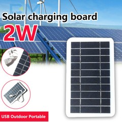 5V 2W Solar Panel Output USB Outdoor Portable Solar System Mobile Phone Charger