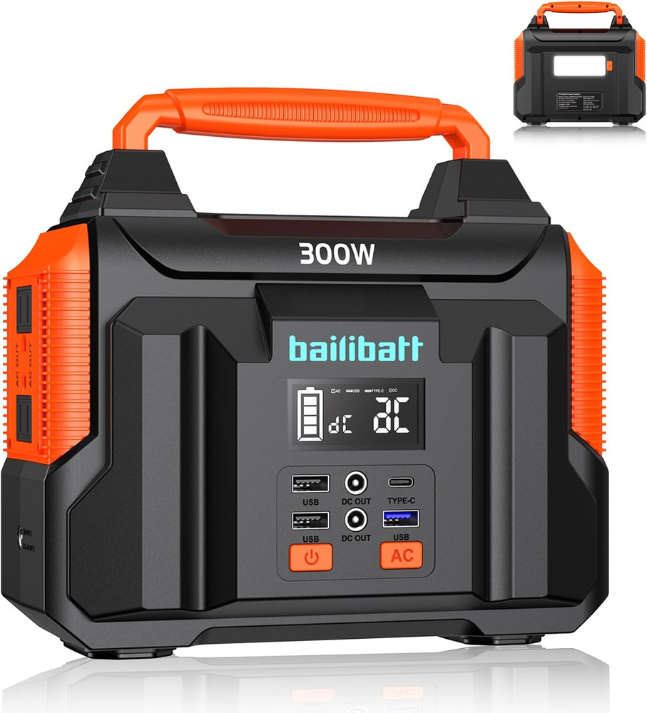 Portable Power Station 300W 257Wh Lithium Battery Generator Camping Travel