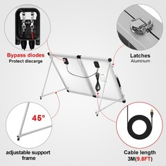 DOKIO Foldable Solar Panel 100 Watt Monocrystalline Solar Suitcase Portable w…