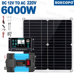6000W Solar Power System 100A MPPT Controller 300W Panel 12V to 110V/220V
