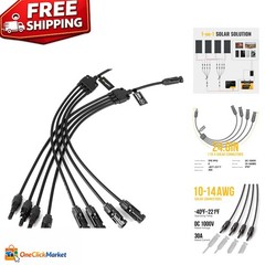 Durable Solar Panel Parallel Connectors – Connect 1 Male to 4 Female Easily