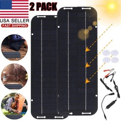 30W Solar Panel 12V Trickle Charger Battery Charger Kit Maintainer Boat Car RV