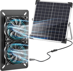 Solar Fan Kit for Chicken Coop – Two IP65 Waterproof 5″ Solar Powered Fans – Out