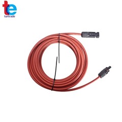 1 Pair 10AWG Red + Black Solar Panel Extension Cable Wire Connector 25 Feet