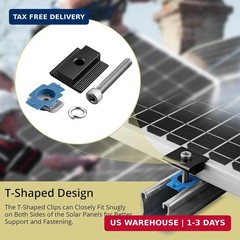 Anbte 20pcs Solar Panels Mid Clamps for Unistrut, Aluminium 30mm/35mm Solar Pane
