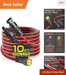 10FT XT60 Charge Adapter Cable for Solar Generators – Safe & Easy Installation