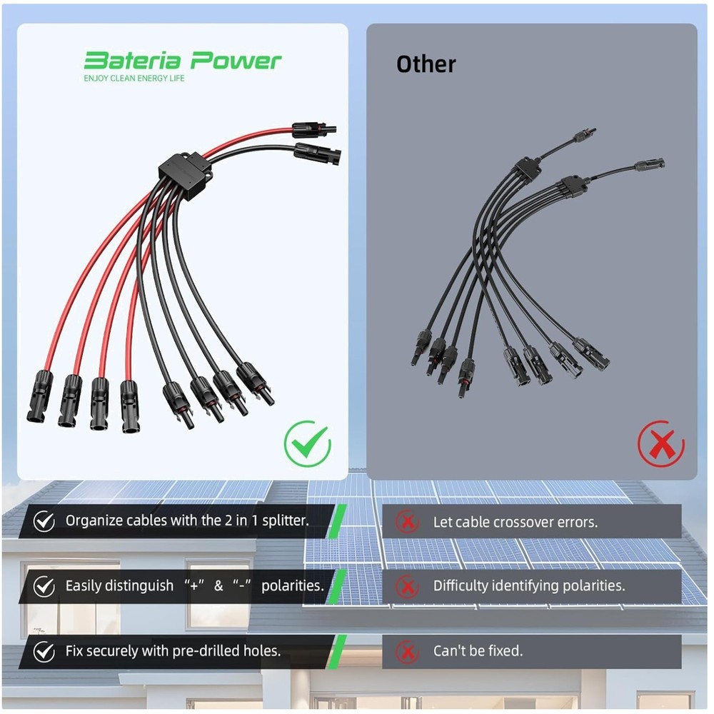 Fast Connectors for Solar Panels 30A Y-Branch 3PCS