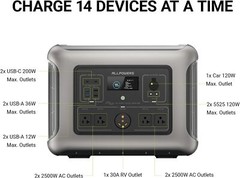 ALLPOWERS 2500W LiFePO4 Solar Generator RV With 400W Portable Solar Panel IP67