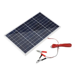 100W 18V Portable Solar Panel 12V Car RV Boat Battery Charger Clips