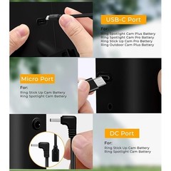 Solar Panel Ring Camera Battery 8W Fast Charging Waterproof Durable 360° Mount