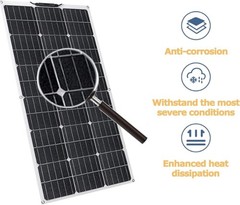 150W Flexible Solar Panel 12V Monocrystalline High Efficiency RV Marine Boat