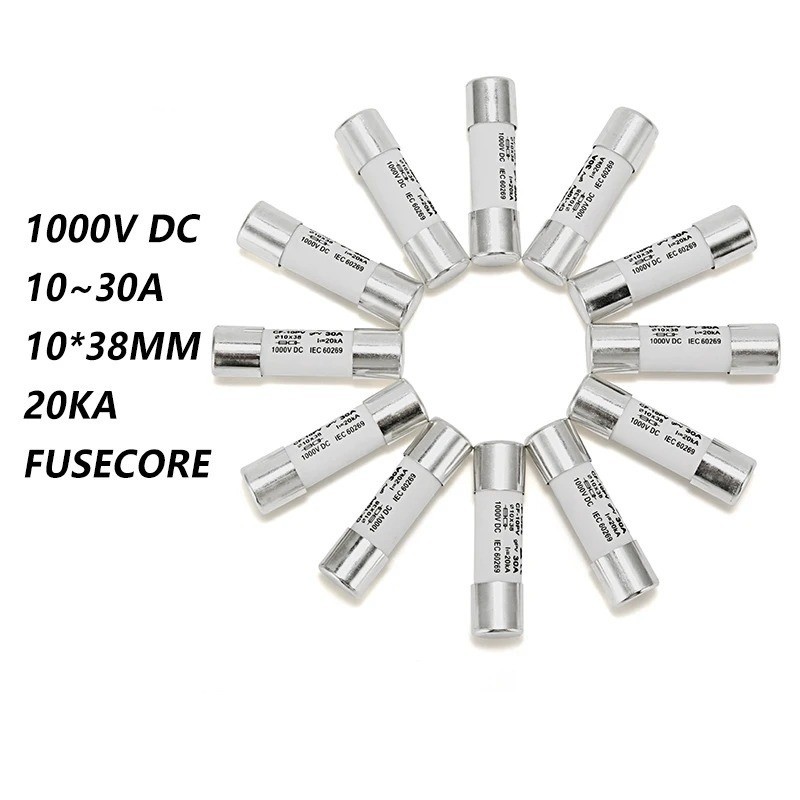 DC Fuse Core 1000V gPV 10x38mm 10A-30A Fusible Link for PV System Protect Tools