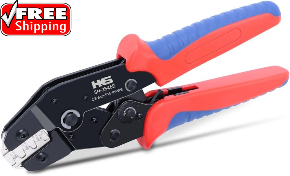 Solar PV Cable Crimping Tool for Solar Connectors, AWG14-10 (2.5/4/6Mm²) – 7 Inc