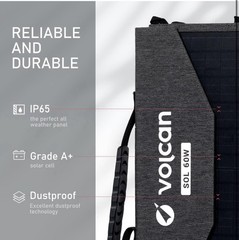 Volcan Sol 60 60W Monocrystalline Foldable Portable Solar Panel