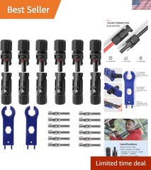 6 Pairs Waterproof Male/Female Solar Panel Connectors – Rated, Easy Install