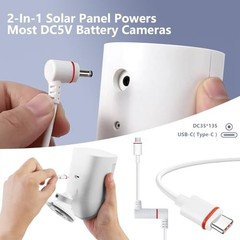 6W Solar Panel for Ring Camera, Solar Charger White – 1Pc (Ring Style)