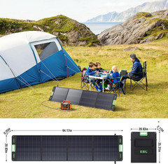 EBL 200W Portable Solar Panel High Efficiency Solar Power Panel for Home, RV, Ca