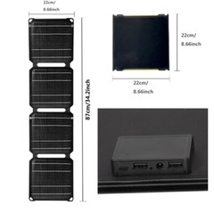 40W For Phone Power Station Portable Solar Panel Foldable DC USB Charger Black