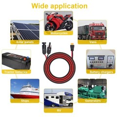20ft 12AWG XT60 Female to Solar Connector Solar Panel Extension Charging Cable