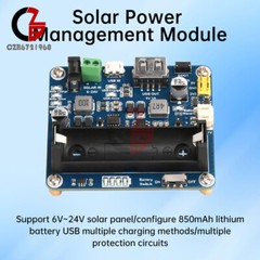 Power Manager Module for 6V~24V Solar Panel Support MPPT USB Battery Charging