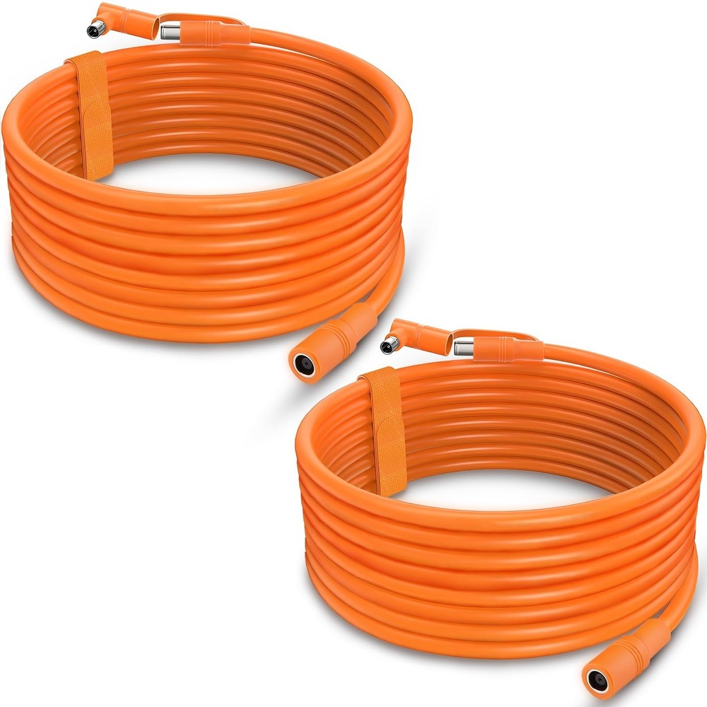 16.4ft DC Extension Cable for Solar Panels, 14AWG, Right Angle Adapter, 2 Pack