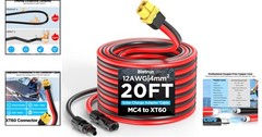 Bietrun MC4 To XT60 Solar Charge Cable 20Ft 12AWG