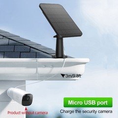 4W Solar Panels for Eufy Eufycam Cam E/2C/2/2 Pro Wall Mount 9.8ft Power Cable